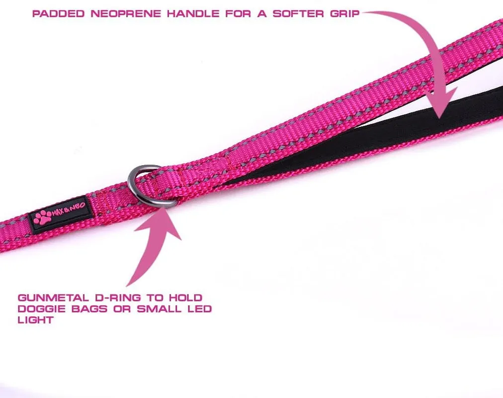 Small Dog Reflective Nylon Dog Leash - We Donate a Leash to a Dog Rescue for Every Leash Sold (Black, 4X5/8)