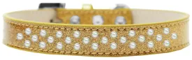 Sprinkles Ice Cream Dog Collar Pearls Size 18 Gold