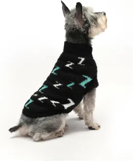 Sweater for Small Dogs - Boy Girl Pullover, Cold Weather Cable Knitwear, Thick Warm Outfit for Chihuahua, Bulldog, Dachshund, Pug, Yorkie (Black-XS)