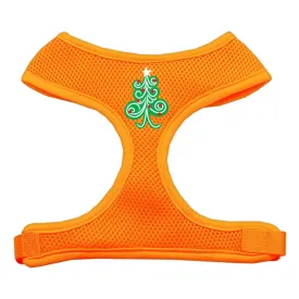 Swirly Christmas Tree Screen Print Soft Mesh Harness Orange Large