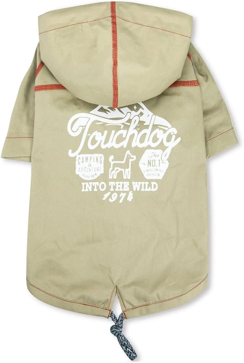 Touchdog 'Cloudburst' Reversible Dog Raincoat - Waterproof Dog Coat and Adjustable Rainbreaker Pet Raincoat or Outdoor Dog Jacket with Built-in Hood