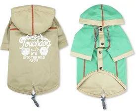 Touchdog 'Cloudburst' Reversible Dog Raincoat - Waterproof Dog Coat and Adjustable Rainbreaker Pet Raincoat or Outdoor Dog Jacket with Built-in Hood