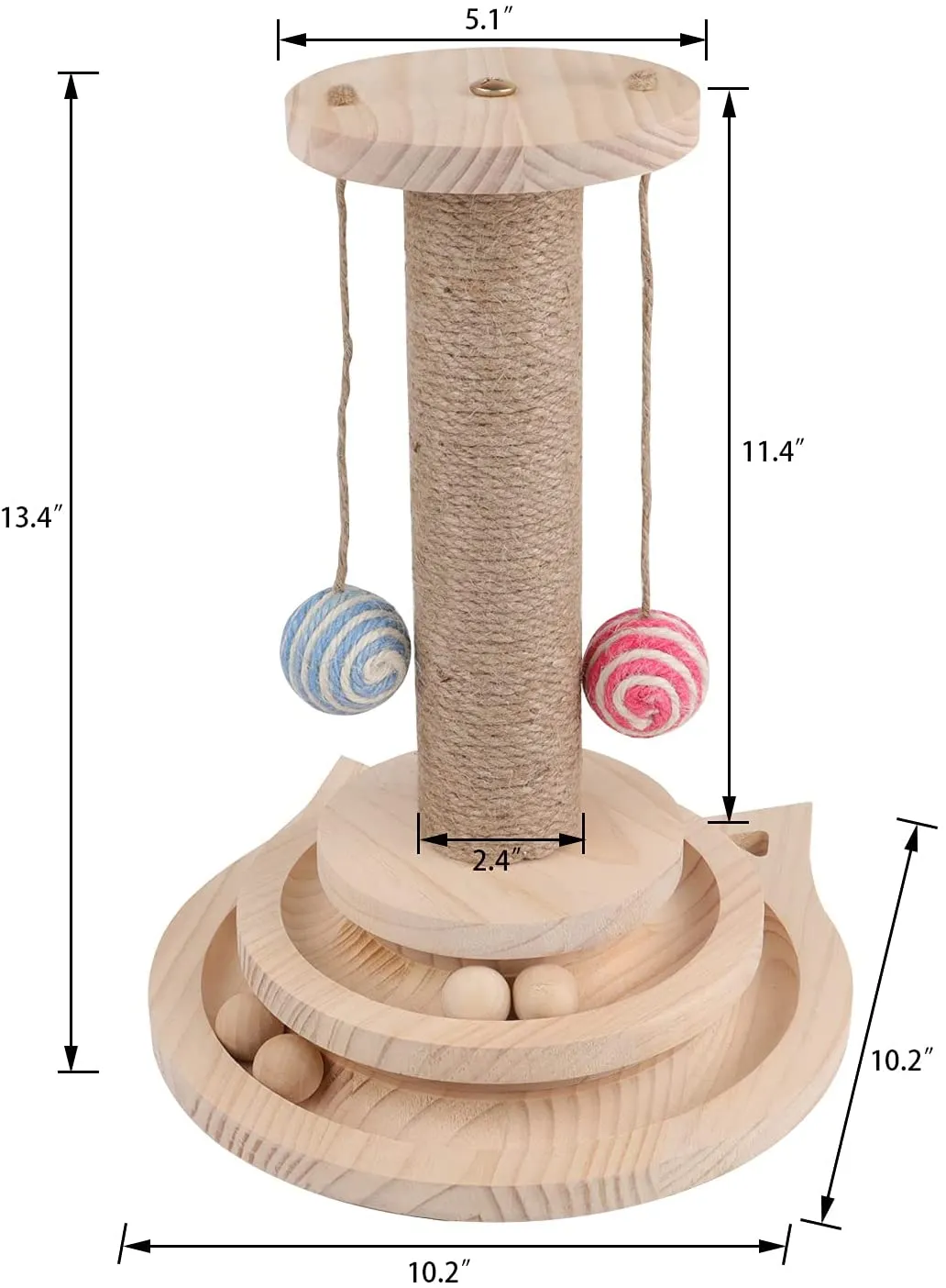 Two-Layer Cat Toy with Turntable-Interactive Track Balls