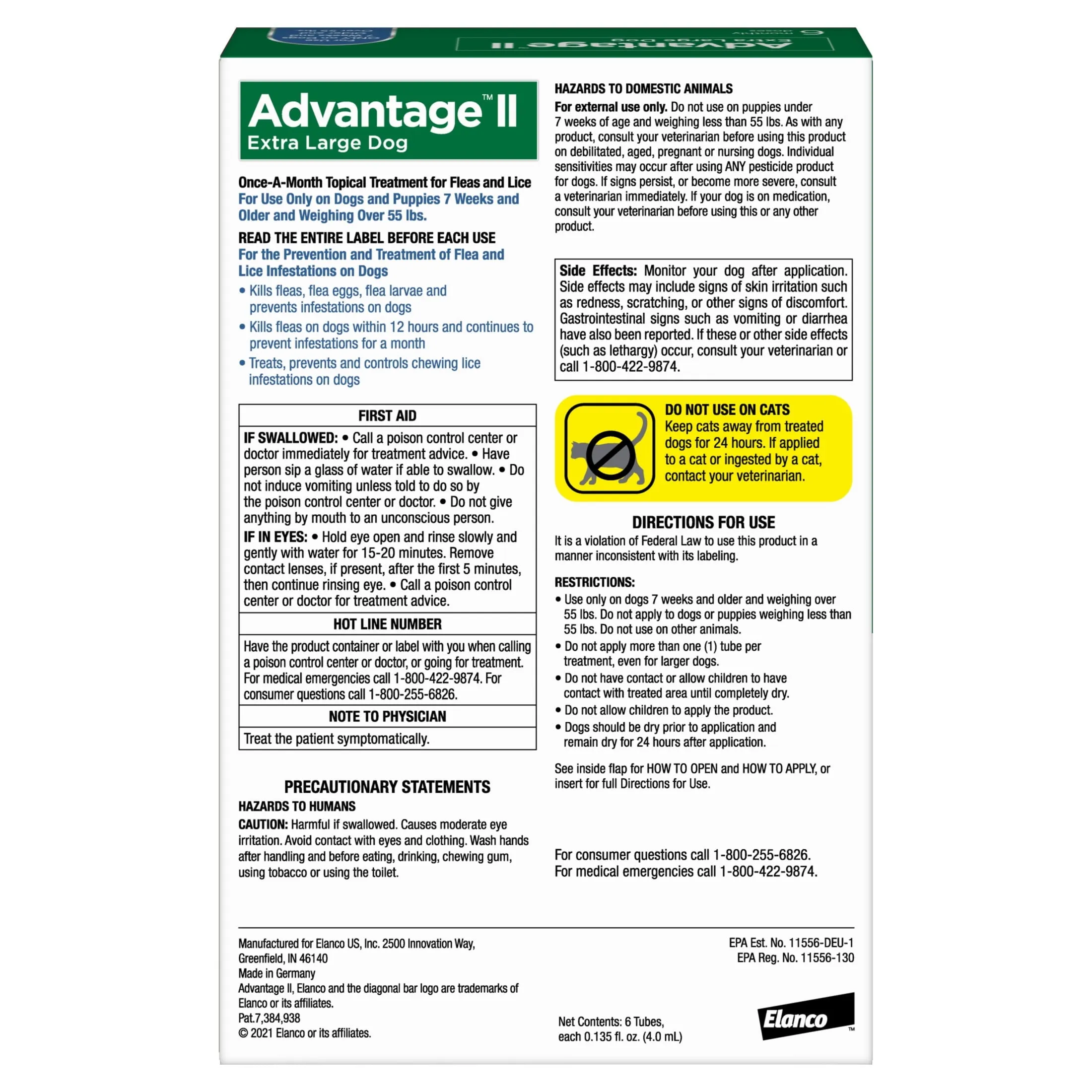 Vet-Recommended Flea Prevention for XL Dogs 55 Lbs , 6-Monthly Treatments