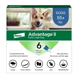 Vet-Recommended Flea Prevention for XL Dogs 55 Lbs , 6-Monthly Treatments