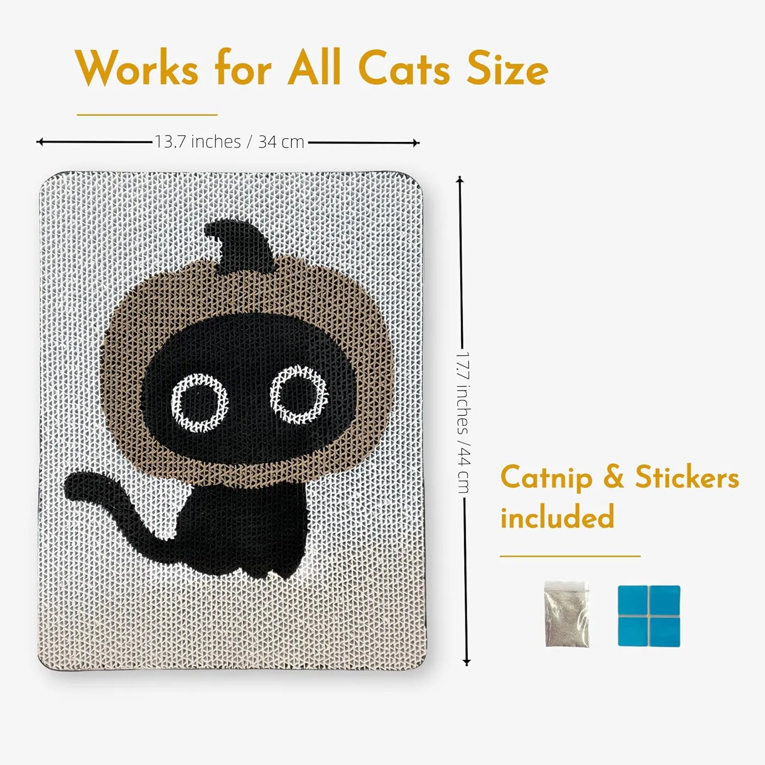 Wall Mounted Cat Scratcher - Cat scratchers for Indoor Cats with Catnip - Cat Scratching Board - Vertical cat Scratcher - Cat Wall Scratcher for Furniture Protector (Pumpkin Knight)