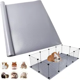 Washable Guinea Pig Bedding Cage Liner Waterproof Rabbit Bedding, Easily Cut to Suit Cage and Reusable Pads for Guinea Pigs, Rabbits, Hamsters, Gerbils, and Chinchillas,18"79" 1pcs, Grey Mat