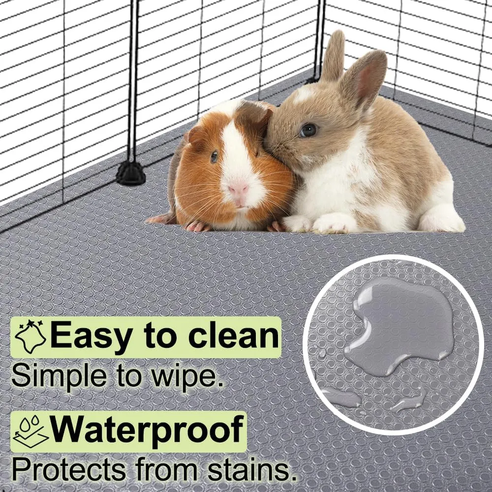 Washable Guinea Pig Bedding Cage Liner Waterproof Rabbit Bedding, Easily Cut to Suit Cage and Reusable Pads for Guinea Pigs, Rabbits, Hamsters, Gerbils, and Chinchillas,18"79" 1pcs, Grey Mat