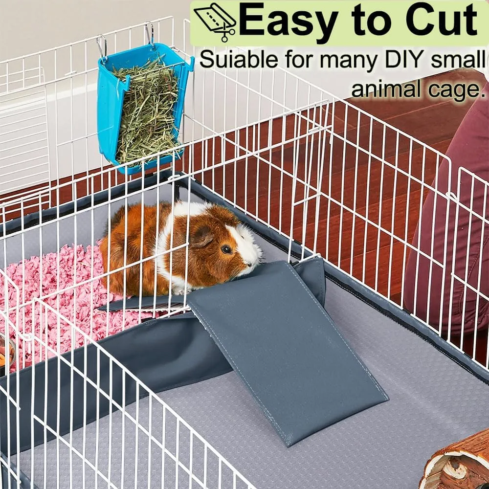 Washable Guinea Pig Bedding Cage Liner Waterproof Rabbit Bedding, Easily Cut to Suit Cage and Reusable Pads for Guinea Pigs, Rabbits, Hamsters, Gerbils, and Chinchillas,18"79" 1pcs, Grey Mat
