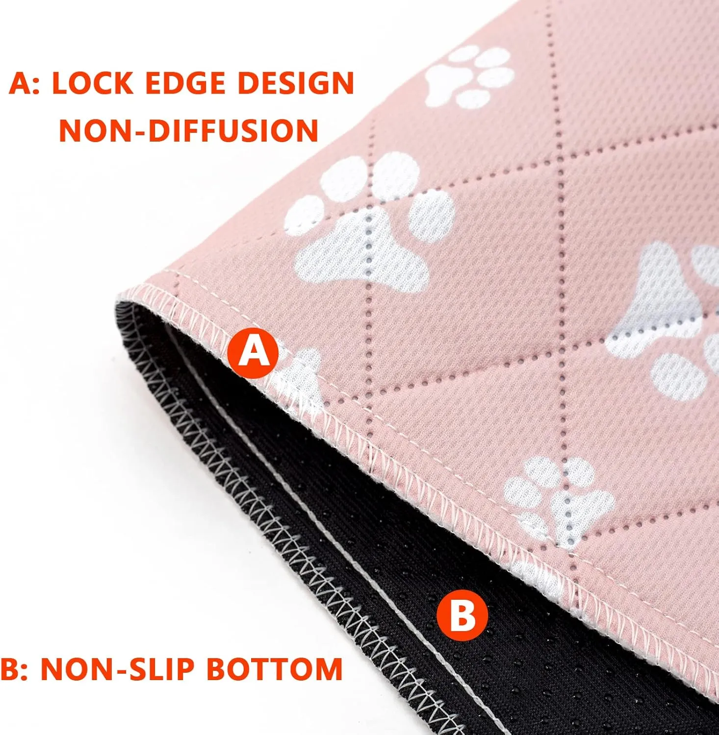 Washable Pee Pad for Dogs of 2Pack Reusable Puppy Non-Slip Pet Training PadsPink,31*36"