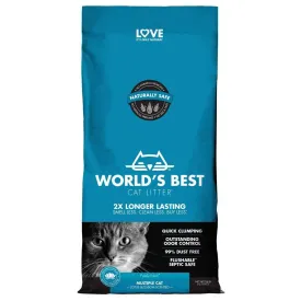 World's Best Cat Litter Blue Bag Multiple Cat Clumping Cat Litter - Lotus Blossom - 28 lb Bag