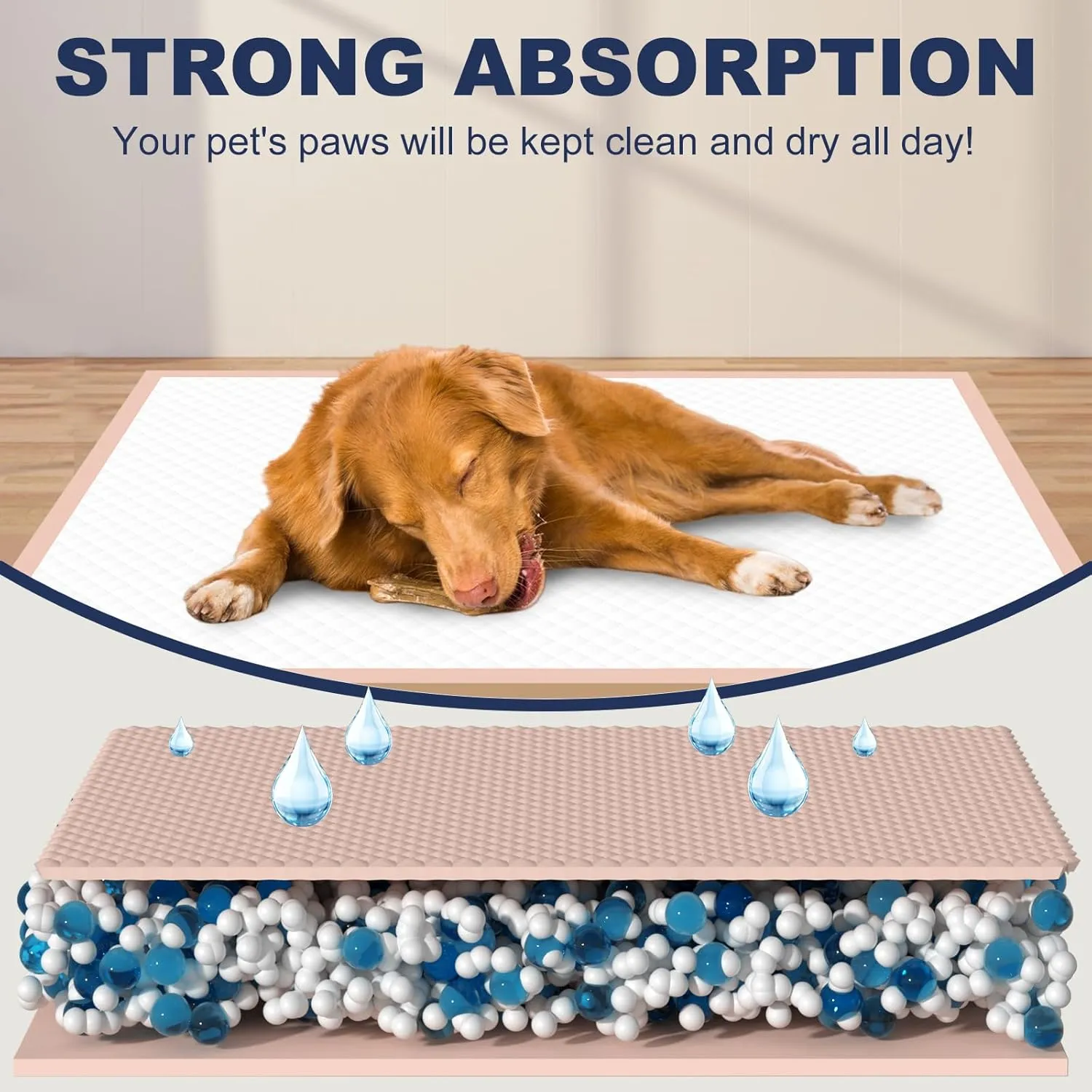 XXL Dog Pads Extra Large, 35 Count Puppy Pee Pads Jumbo, 36"  36" Doggy Pads PinkDisposable Training Pads, Super Absorbent & Leak-Proof & Quick Drying Potty Pads