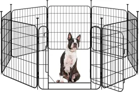 Yaheetech Dog Playpen for Puppy/Small Dogs, Foldable Pet Pen Expandable Fence with Door for Indoor/Outdoor Use, 24 inch 8 Panels